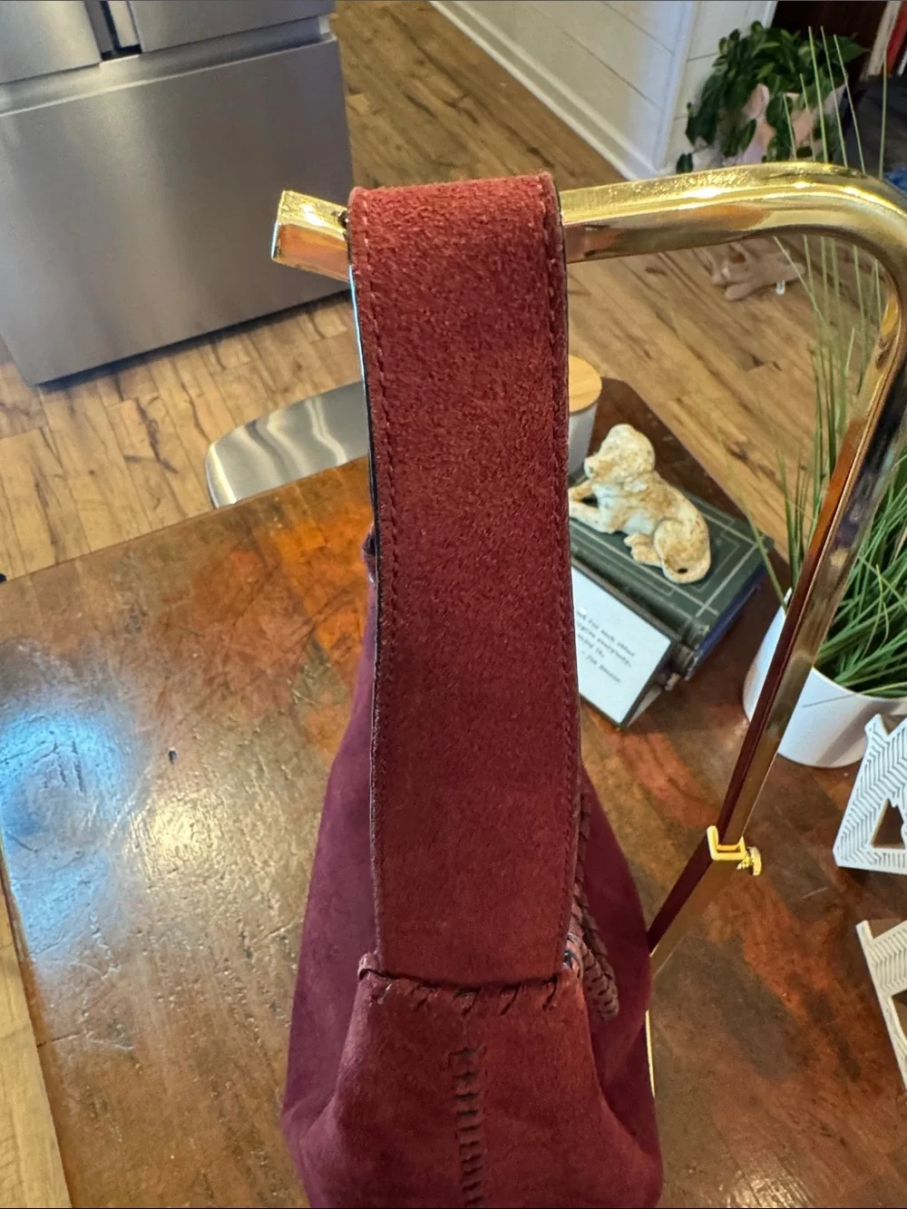 Tory Burch Merlot Suede Hobo Bag